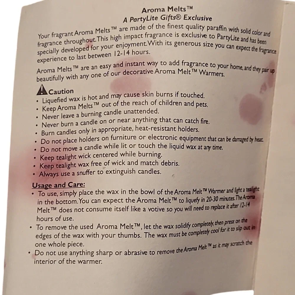 PartyLite Raspberry Aroma Wax Melts Z2428 New In Box - Picture 7 of 7